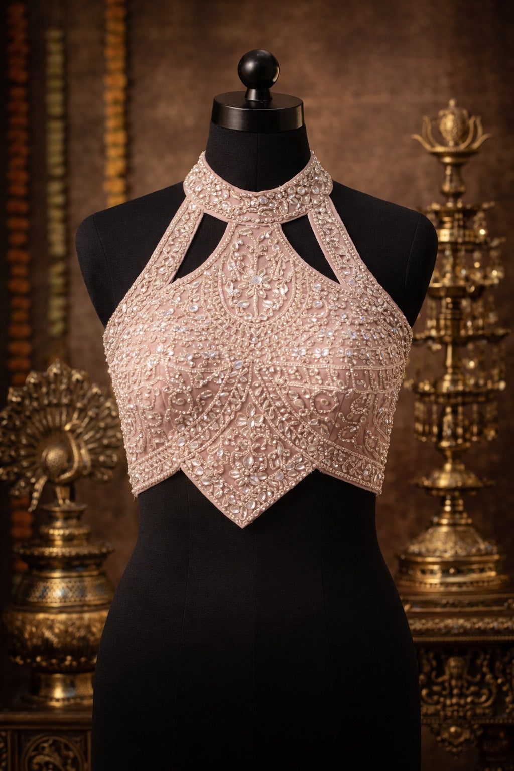 Blush Pink Fish Cut Lehenga
