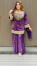 Designer Embroidered Plazzo Suit (Lavender Purple) UNV-ST-001