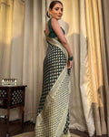 Banarasi Lichi Silk saree (Green) UNV-SR-021
