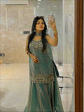 Fendy Embroidered Sharara Salwar Suit (Pista) UNV-ST-034