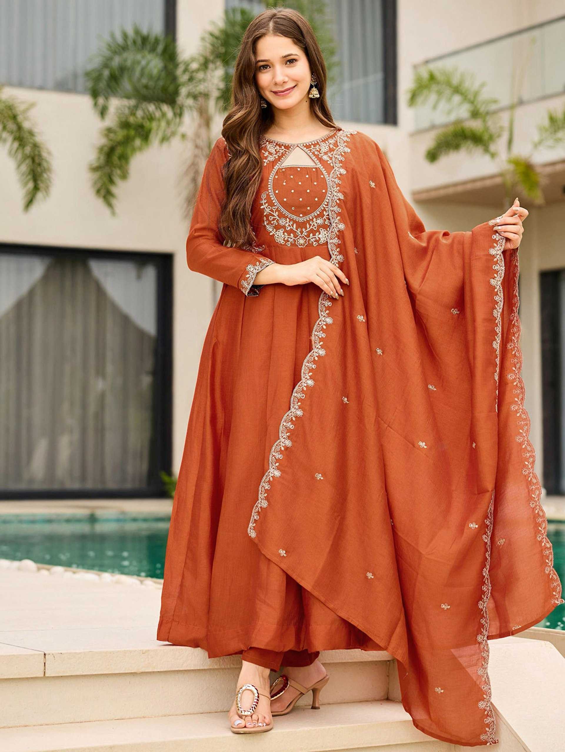 Vichitra Designer Embroidered Suit UNV-ST-029