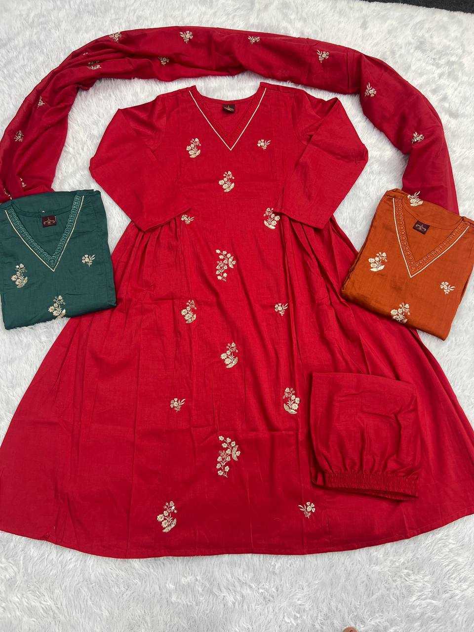 Premium Silk Anarkali Embroidered Suit (Rani) UNV-ST-028