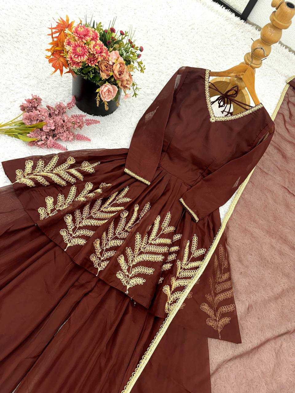 Georgette Embroidered Sharara Salwar Suit UNV-ST-050