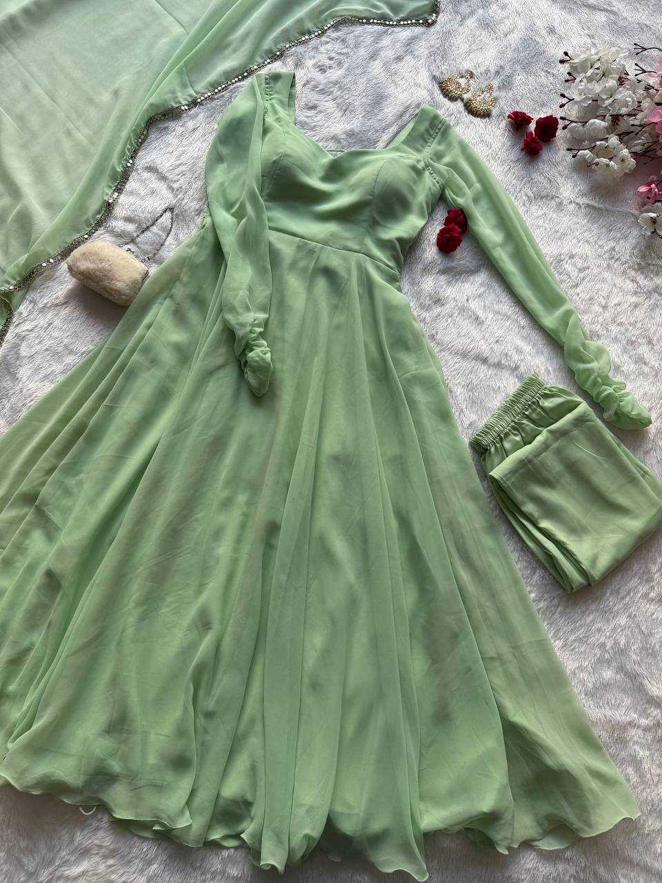 Georgette Embroidered Anarkali Suit UNV-ST-026