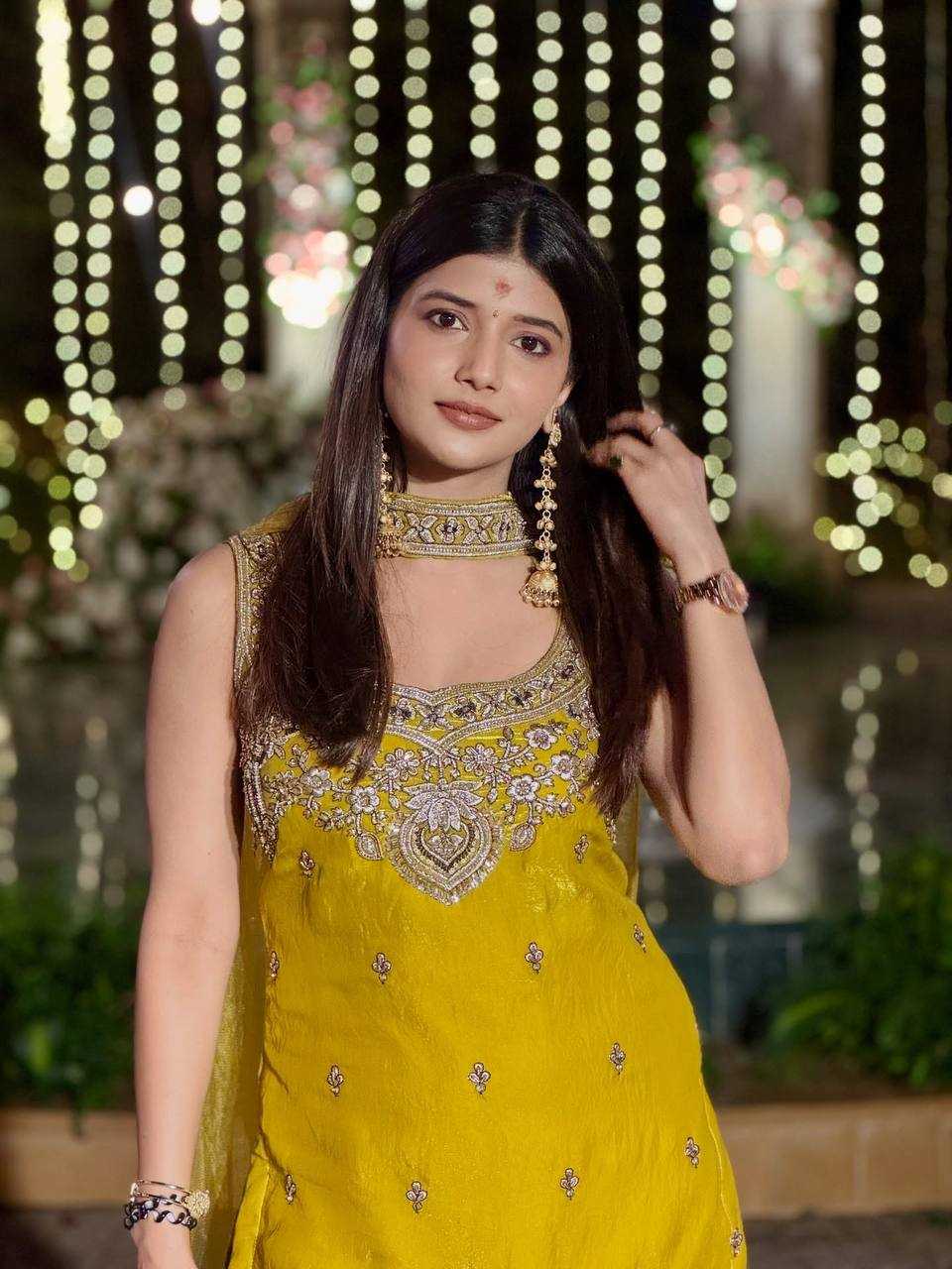 Fendy Embroidered Sharara Salwar Suit (Yellow) UNV-ST-034