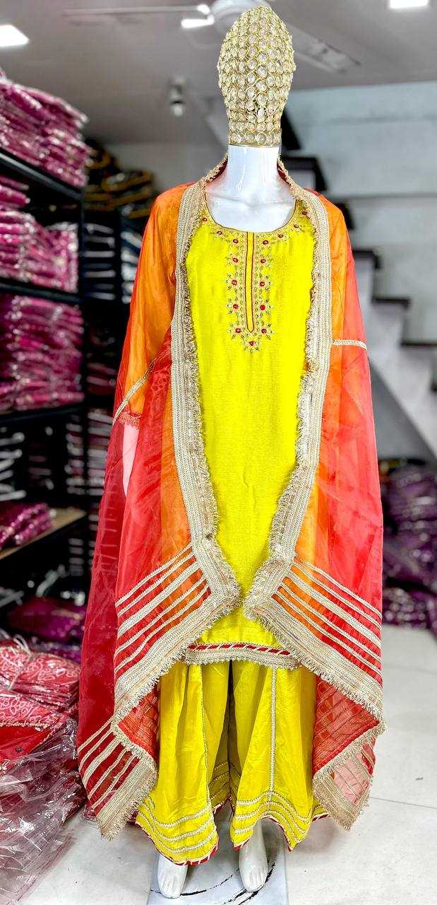 Chinon Embroidered Sharara Salwar Suit UNV-ST-046