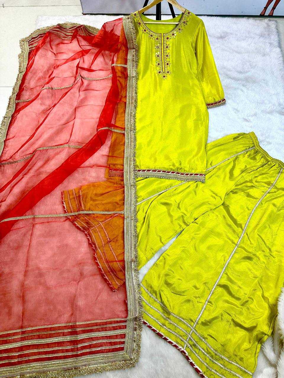Chinon Embroidered Sharara Salwar Suit UNV-ST-046