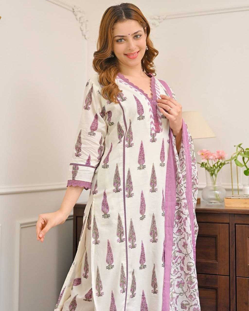 Cotton Printed Suit (Pink) UNV-ST-021