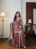 Fendy Embroidered Sharara Salwar Suit (Maroon) UNV-ST-027