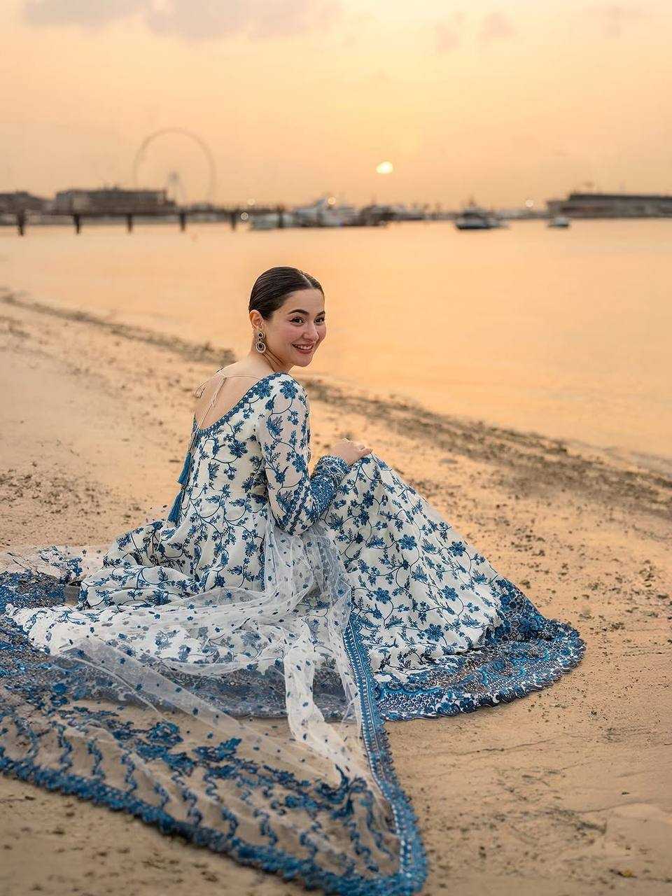 Georgette Embroidered Gown (Blue) UNV-GN-002