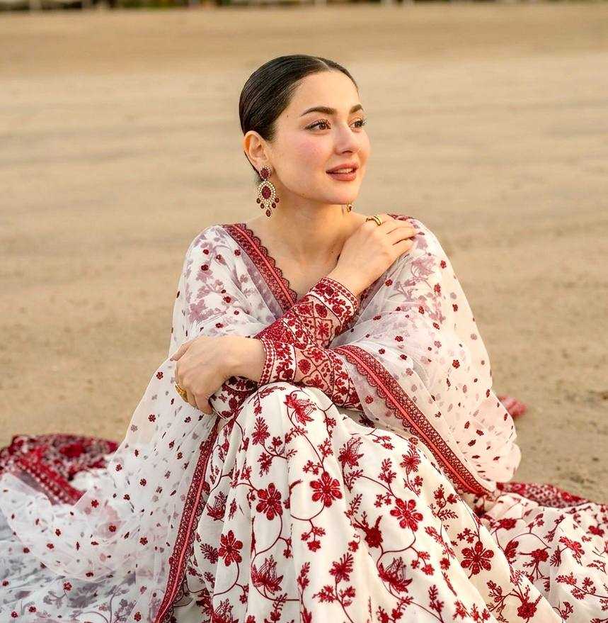 Georgette Embroidered Gown (Maroon) UNV-GN-002