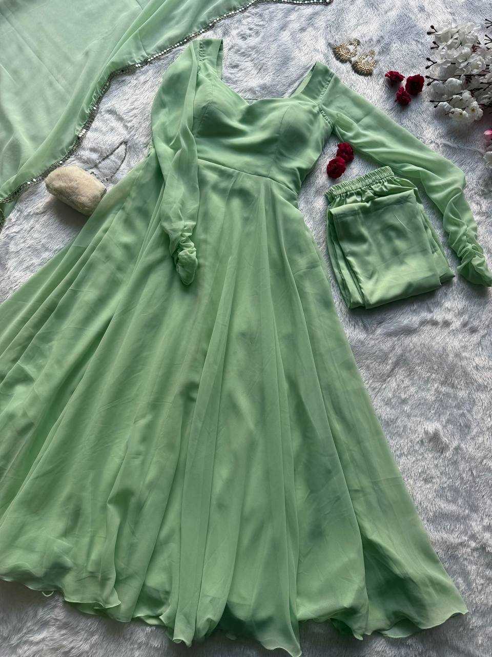Georgette Embroidered Anarkali Suit UNV-ST-026
