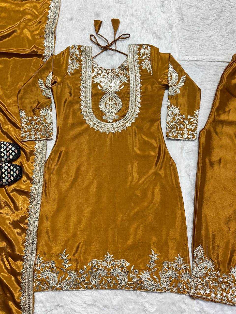 Chinon Silk Suit (Mustard) UNV-ST-004