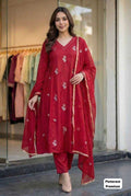 Premium Silk Anarkali Embroidered Suit (Rani) UNV-ST-028