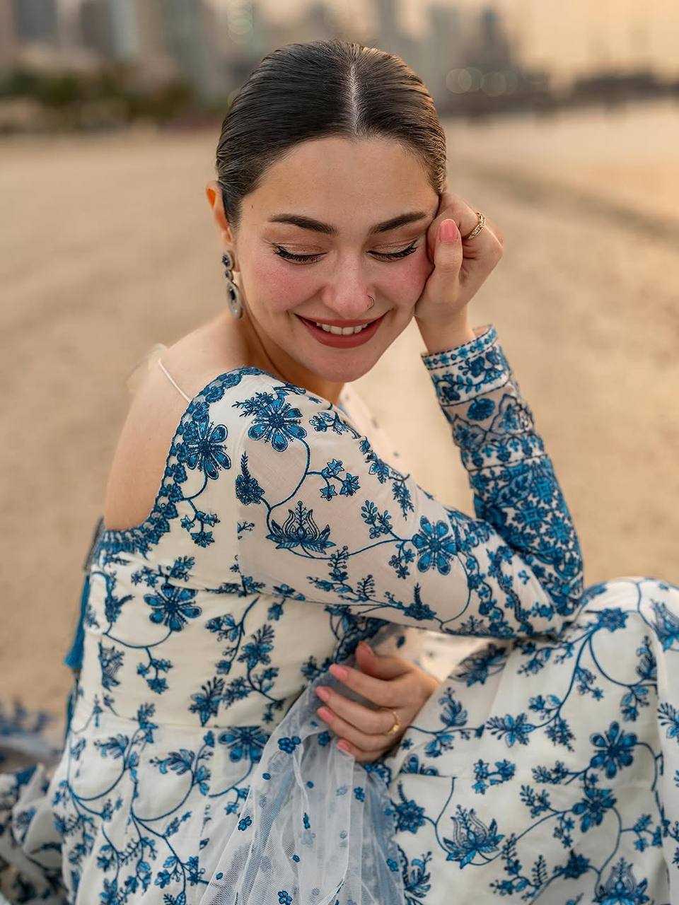 Georgette Embroidered Gown (Blue) UNV-GN-002