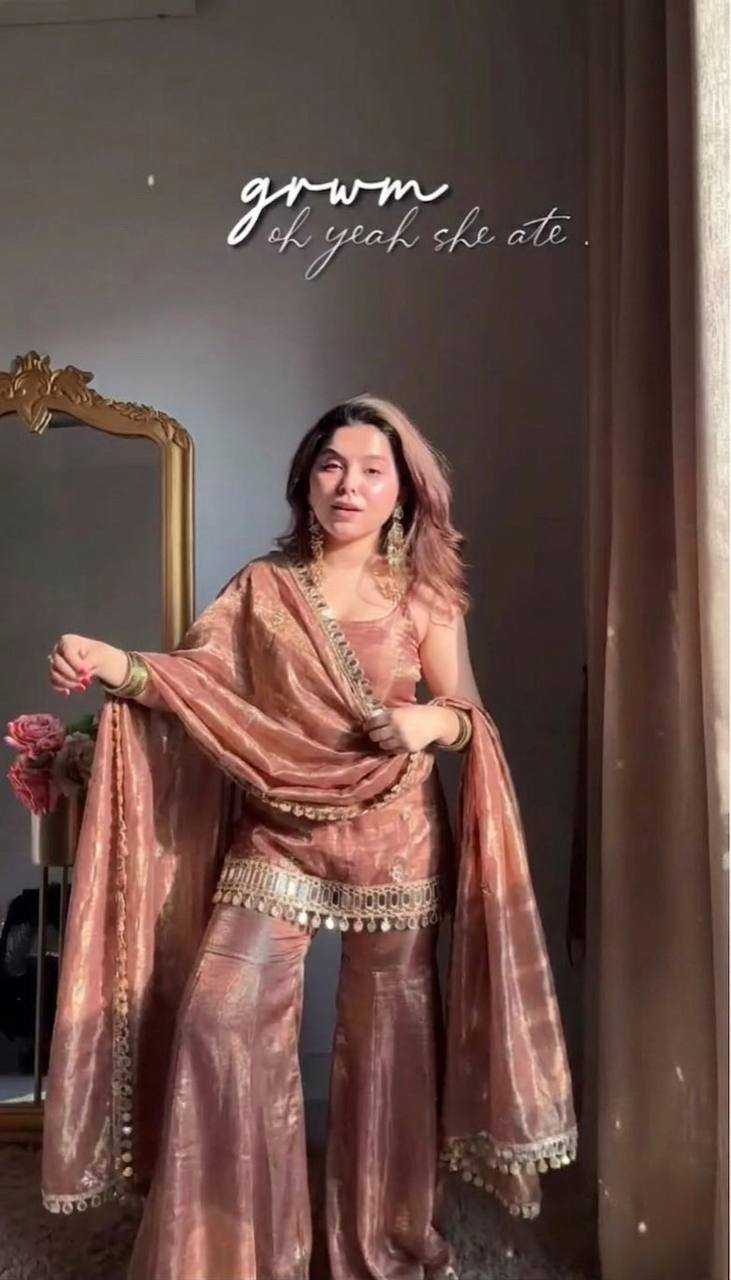 Fendy Embroidered Sharara Salwar Suit (Maroon) UNV-ST-027