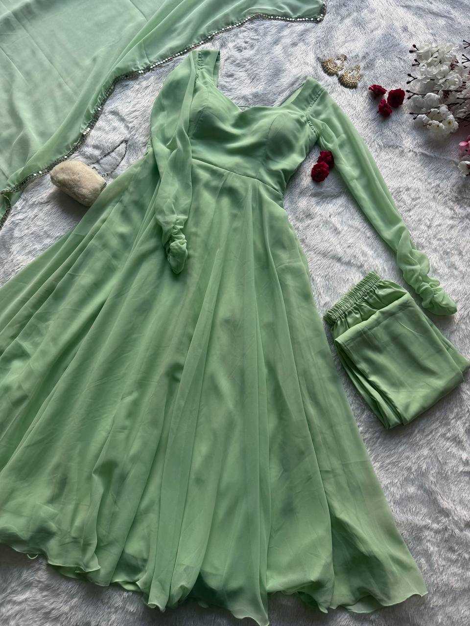 Georgette Embroidered Anarkali Suit UNV-ST-026