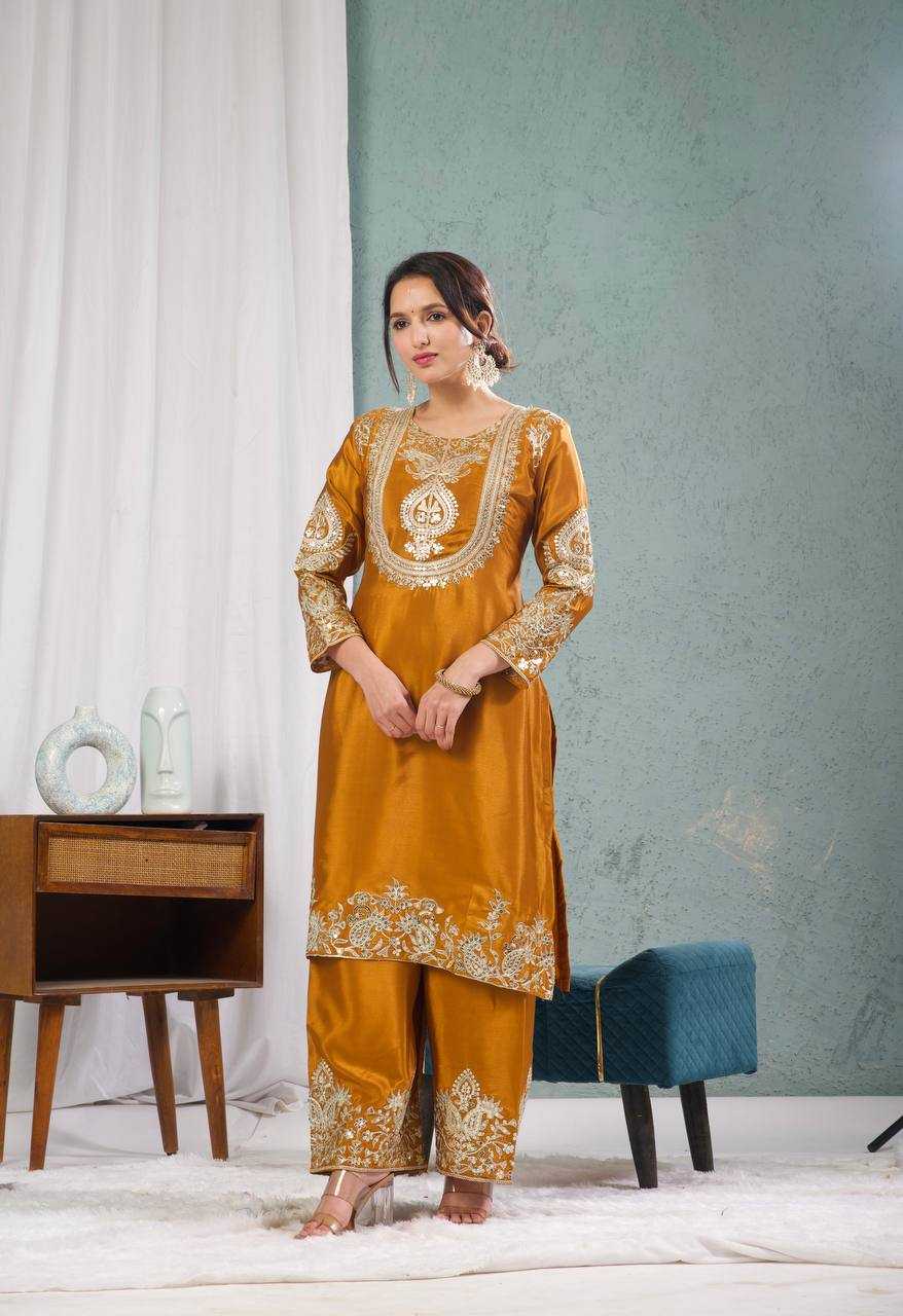 Chinon Silk Suit (Mustard) UNV-ST-004