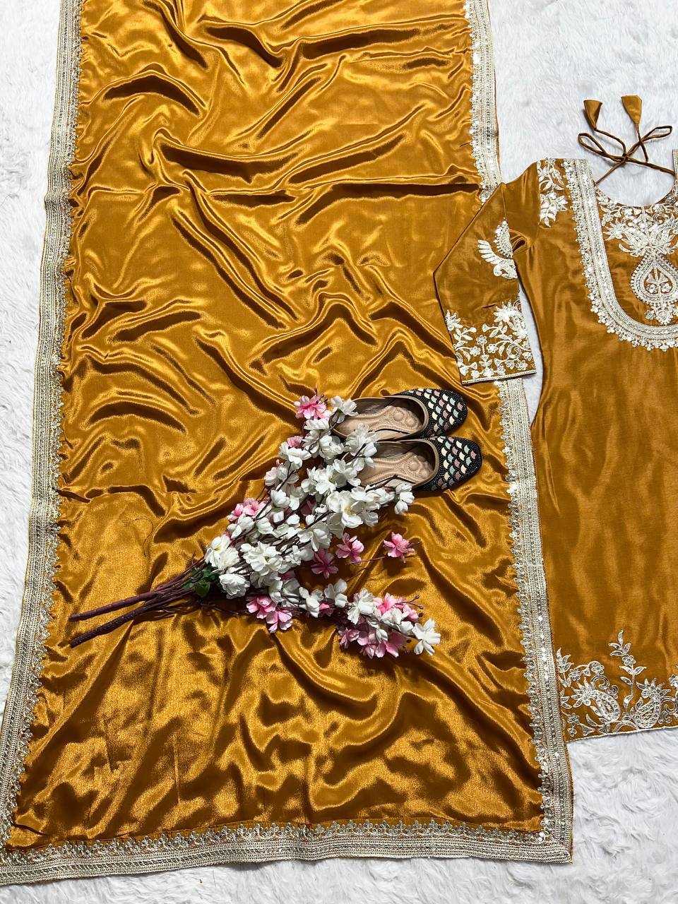 Chinon Silk Suit (Mustard) UNV-ST-004