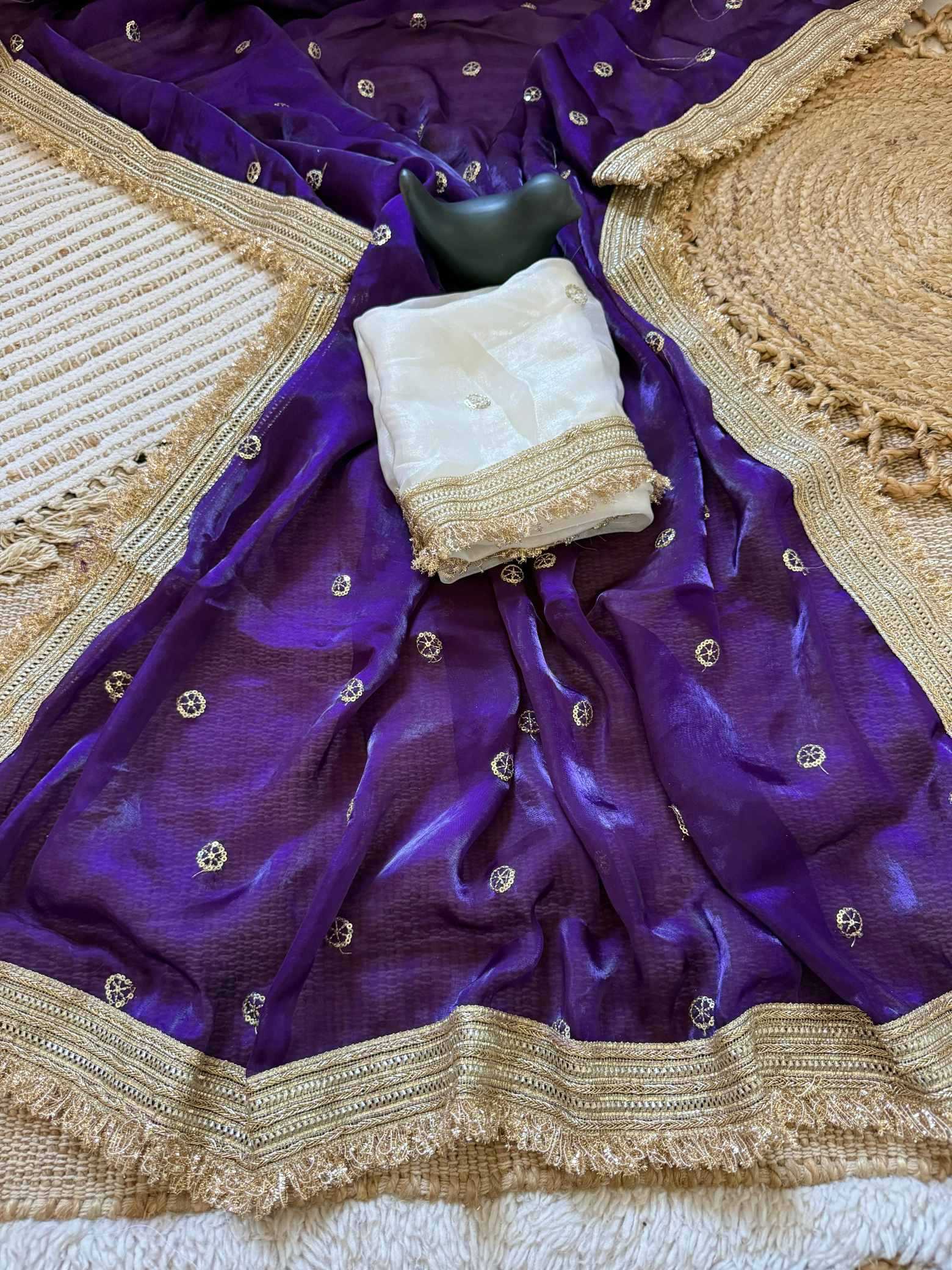Satin Designer Ghazal saree (Violet) UNV-SR-022
