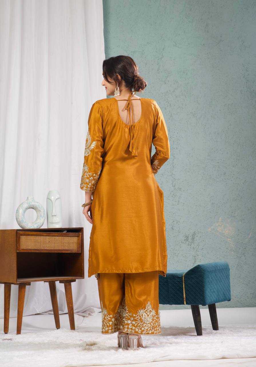 Chinon Silk Suit (Mustard) UNV-ST-004