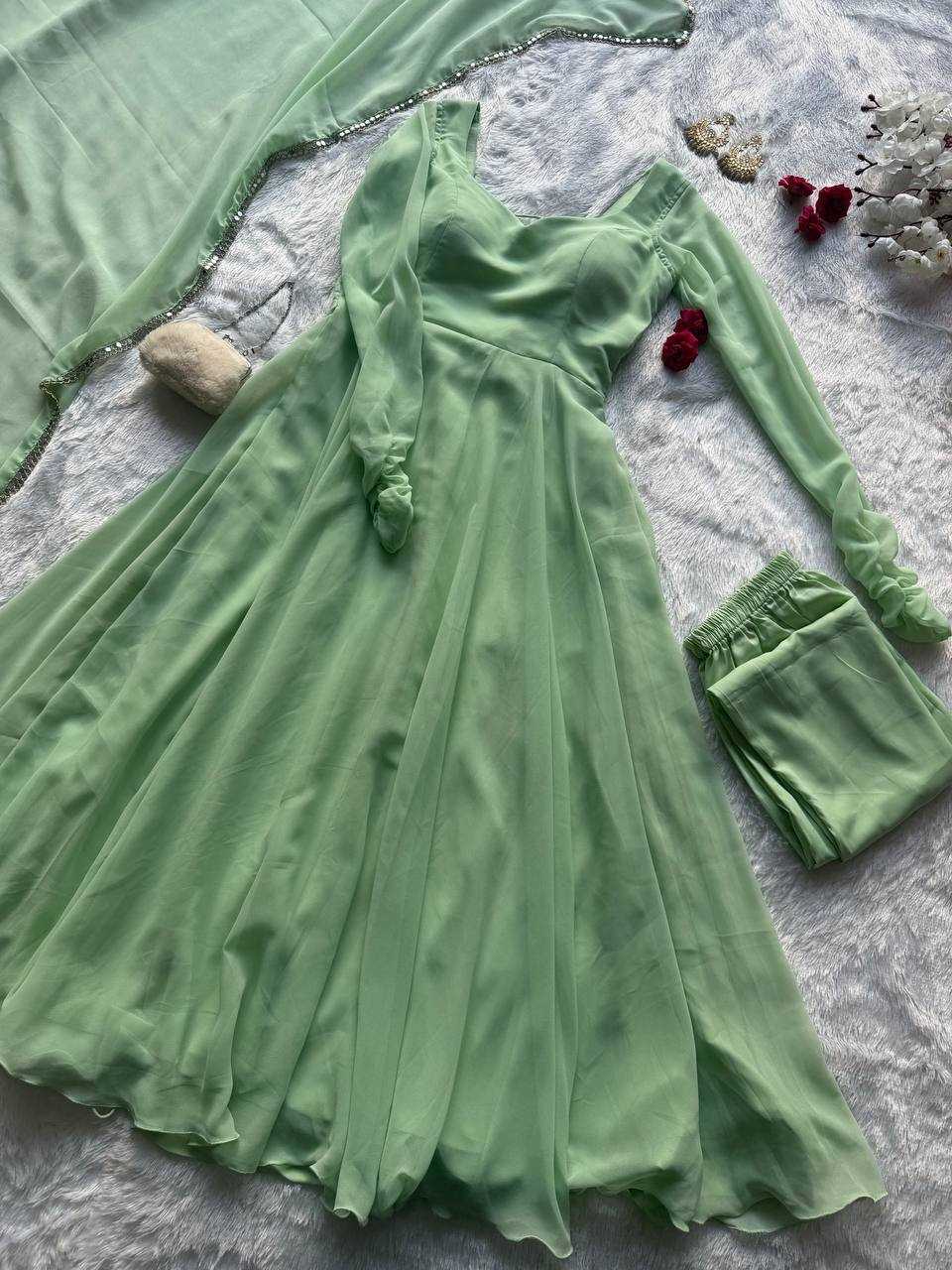 Georgette Embroidered Anarkali Suit UNV-ST-026