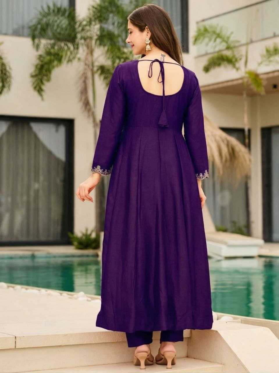 Vichitra Embroidered Suit (Purple) UNV-ST-007