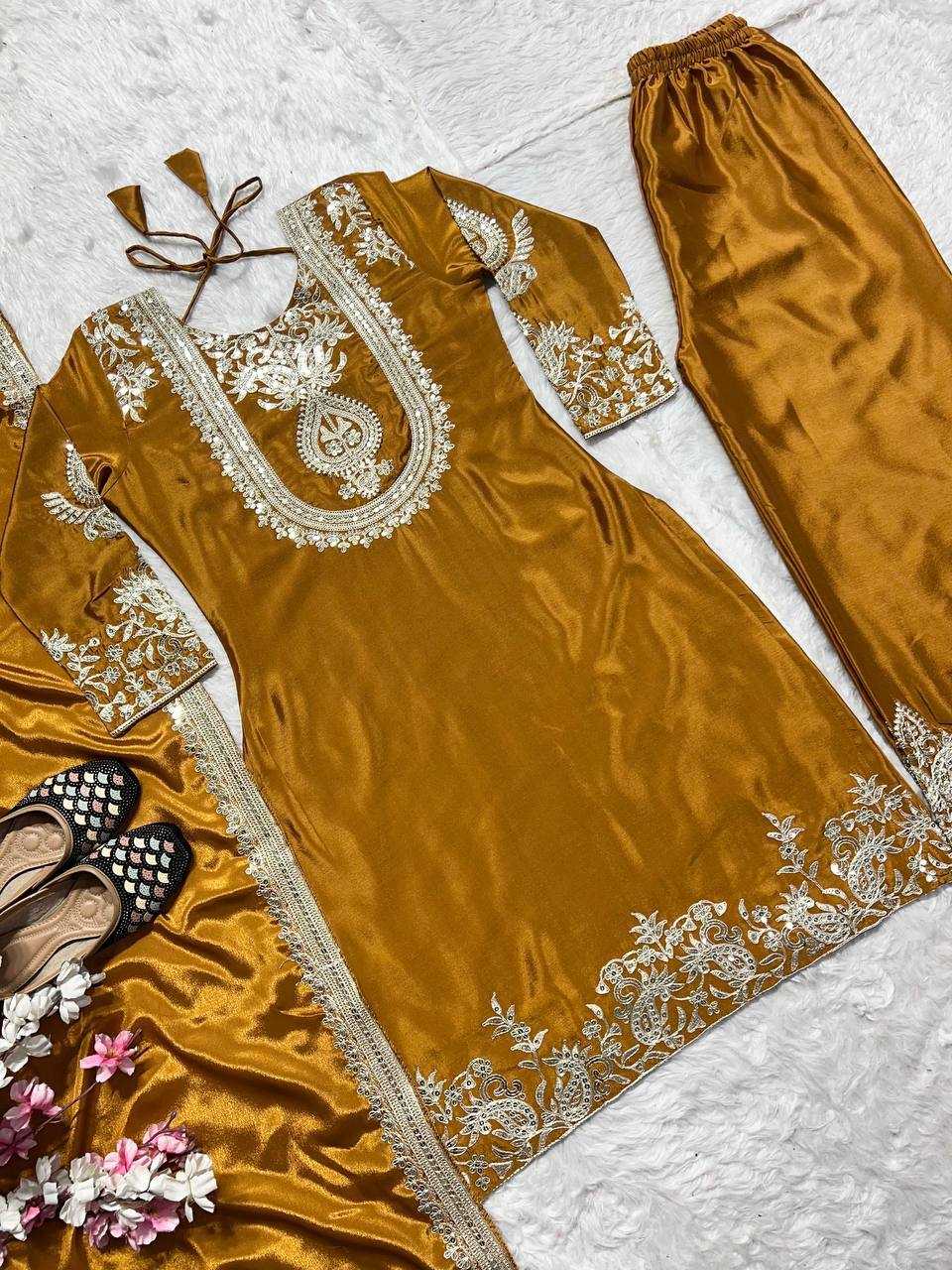 Chinon Silk Suit (Mustard) UNV-ST-004