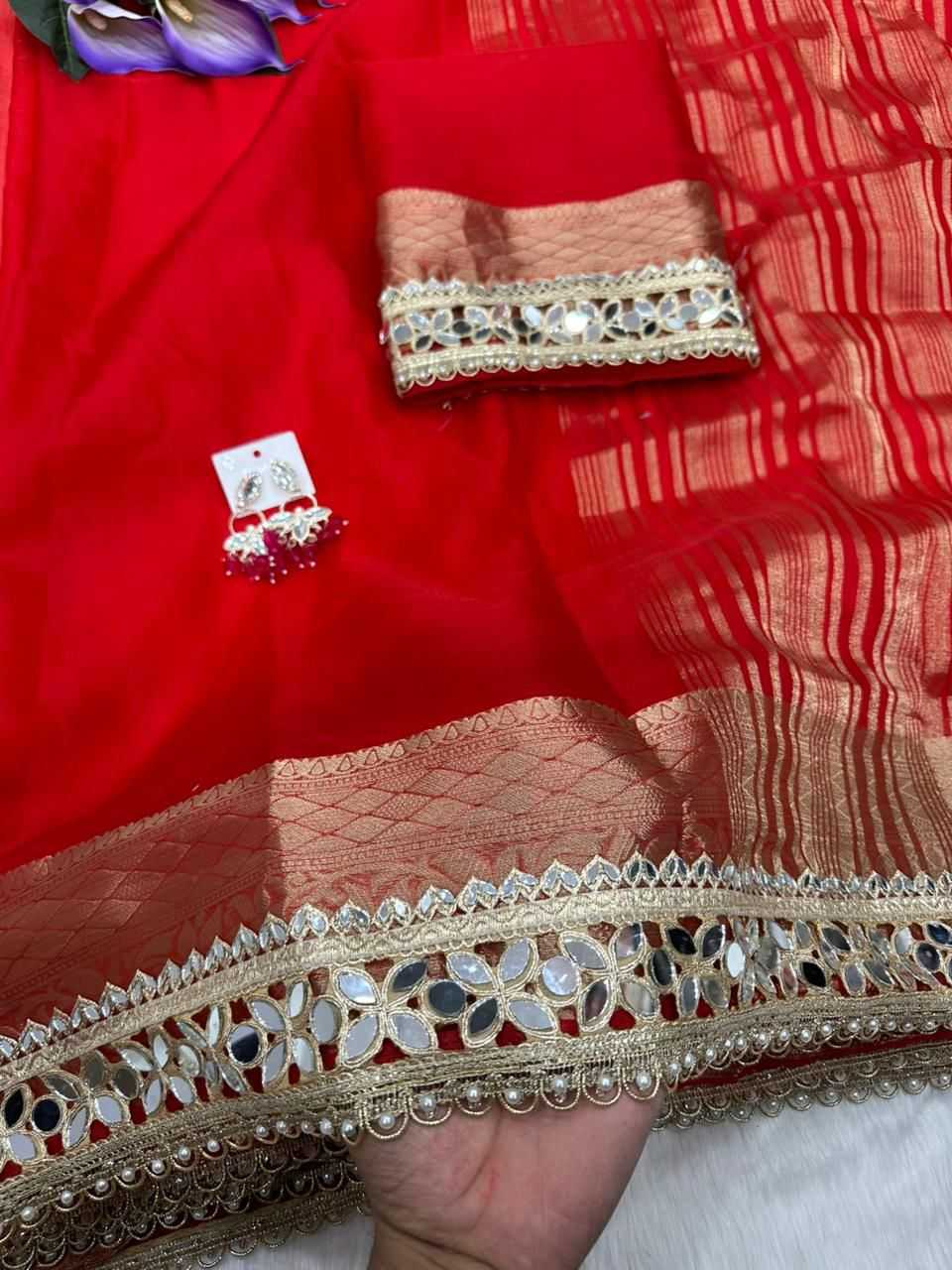 Aaira Tissue Silk Saree (Red) UNV-SR-020