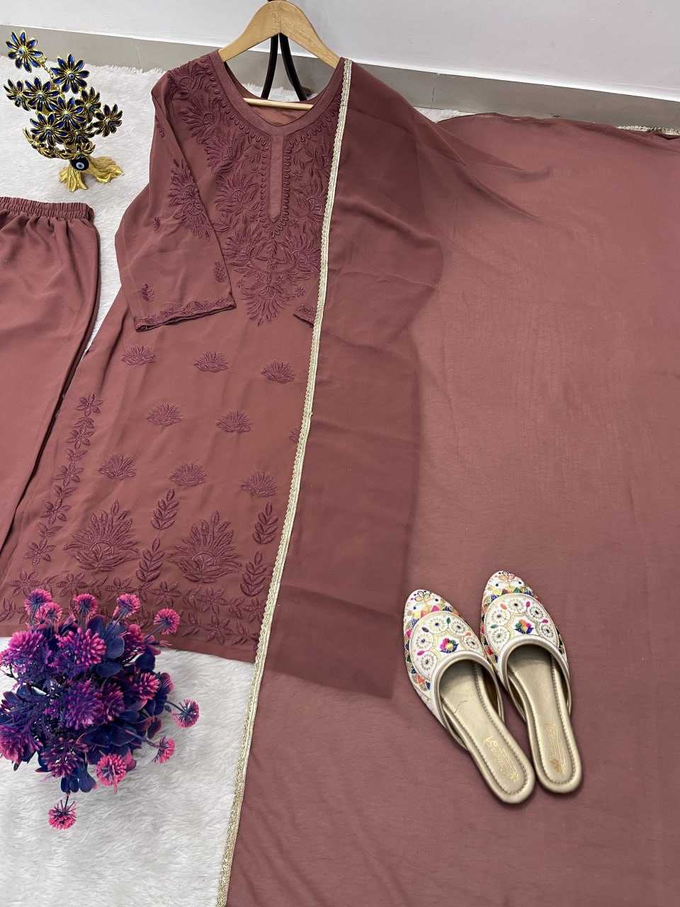 Faux Georgette Palazzo Suit UNV-ST-024