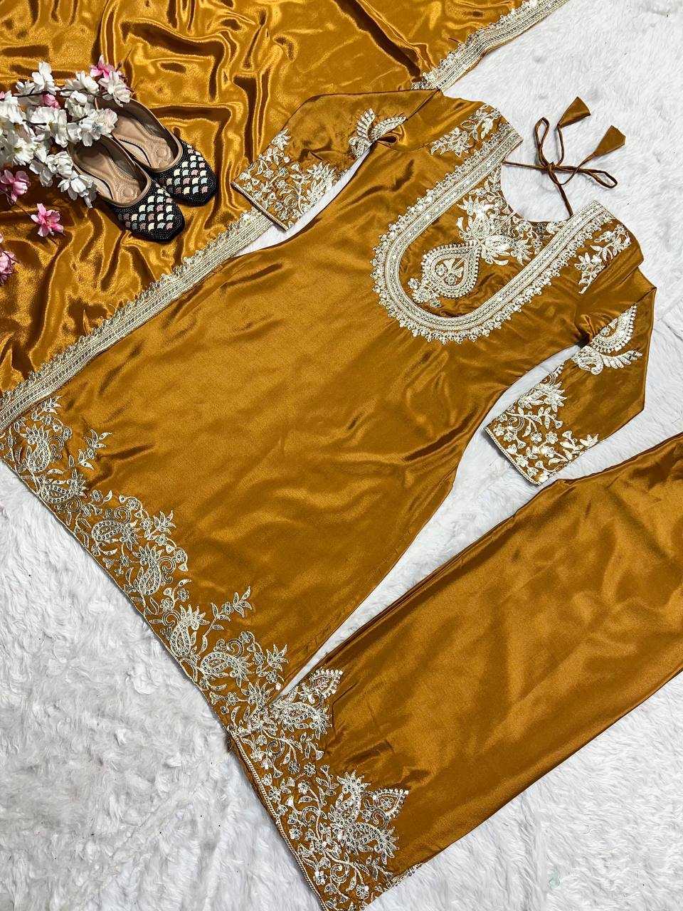 Chinon Silk Suit (Mustard) UNV-ST-004