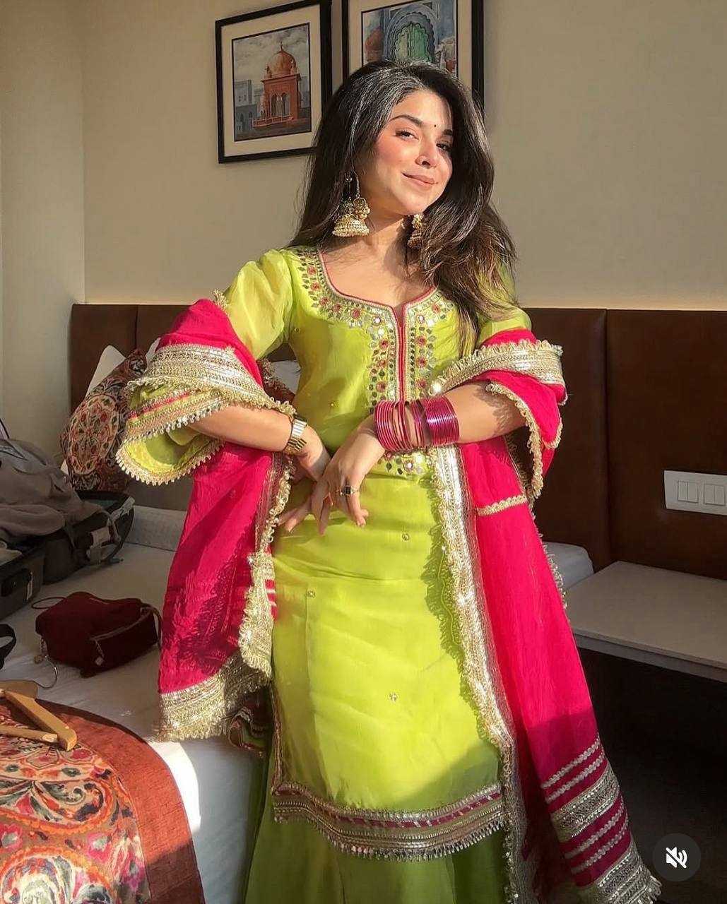 Chinon Embroidered Sharara Salwar Suit UNV-ST-046