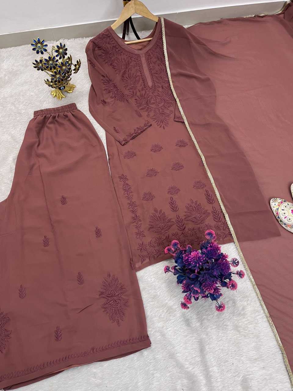 Faux Georgette Palazzo Suit UNV-ST-024