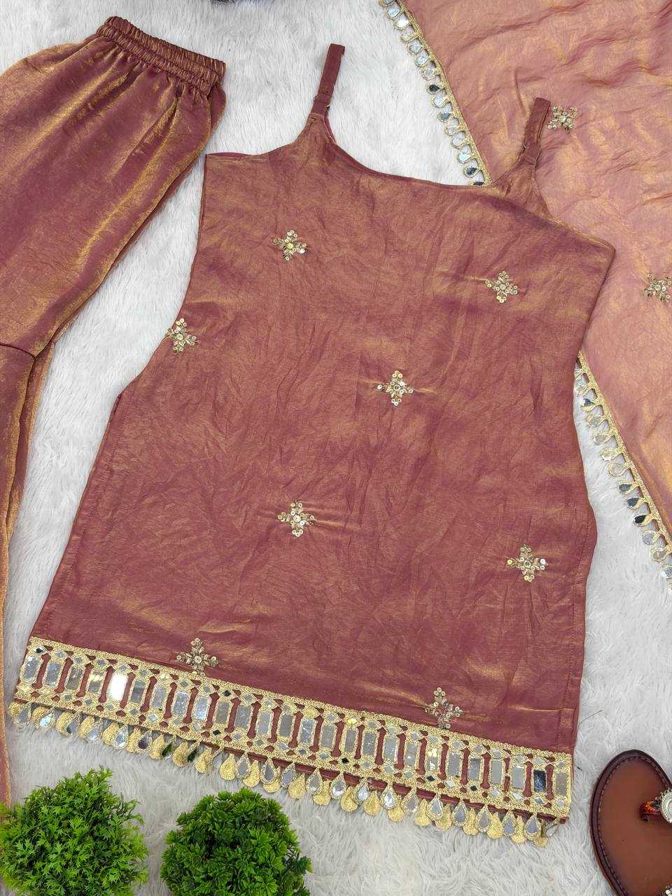 Fendy Embroidered Sharara Salwar Suit (Maroon) UNV-ST-027