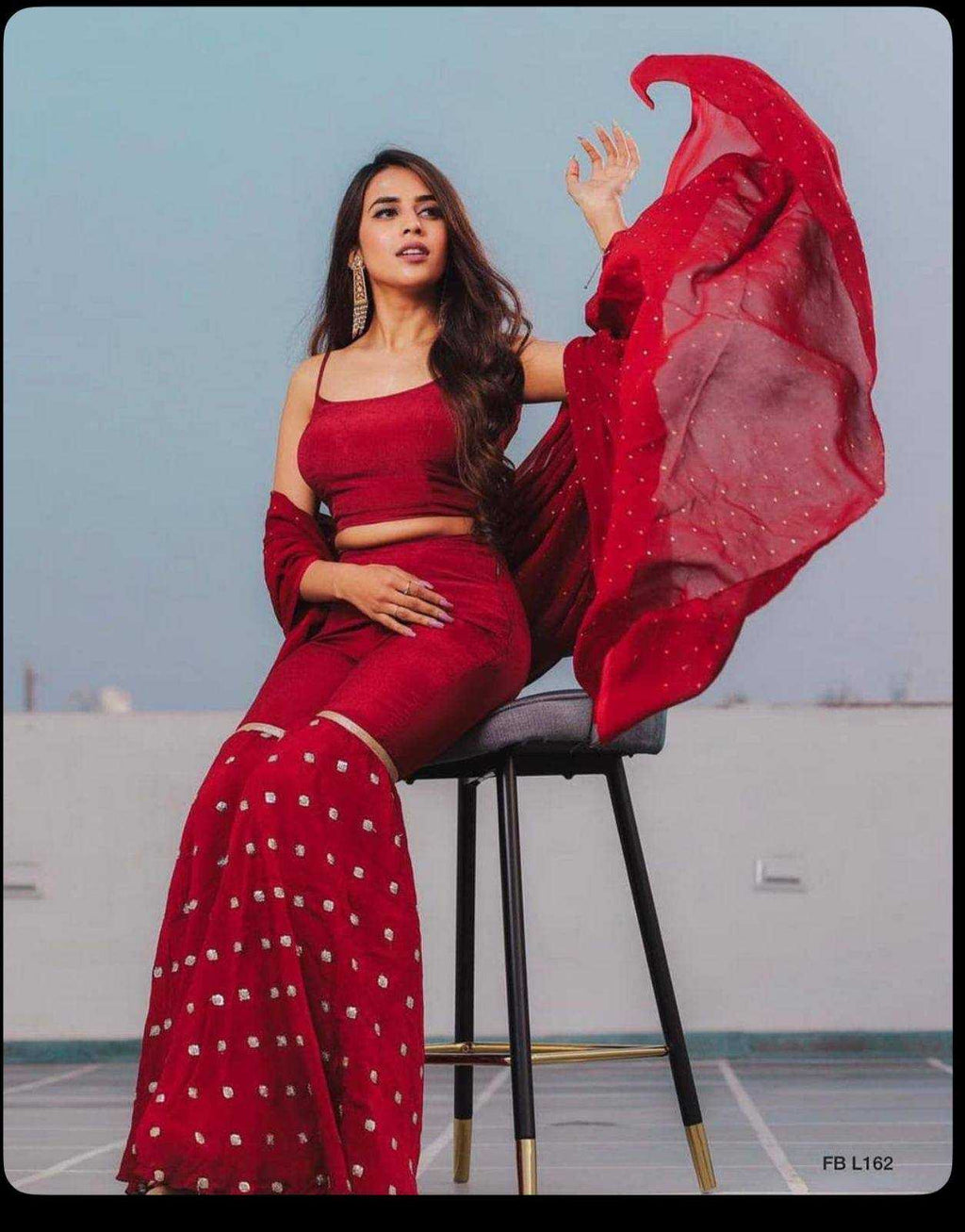 Georgette Zari Sharara Salwar Suit UNV-ST-041