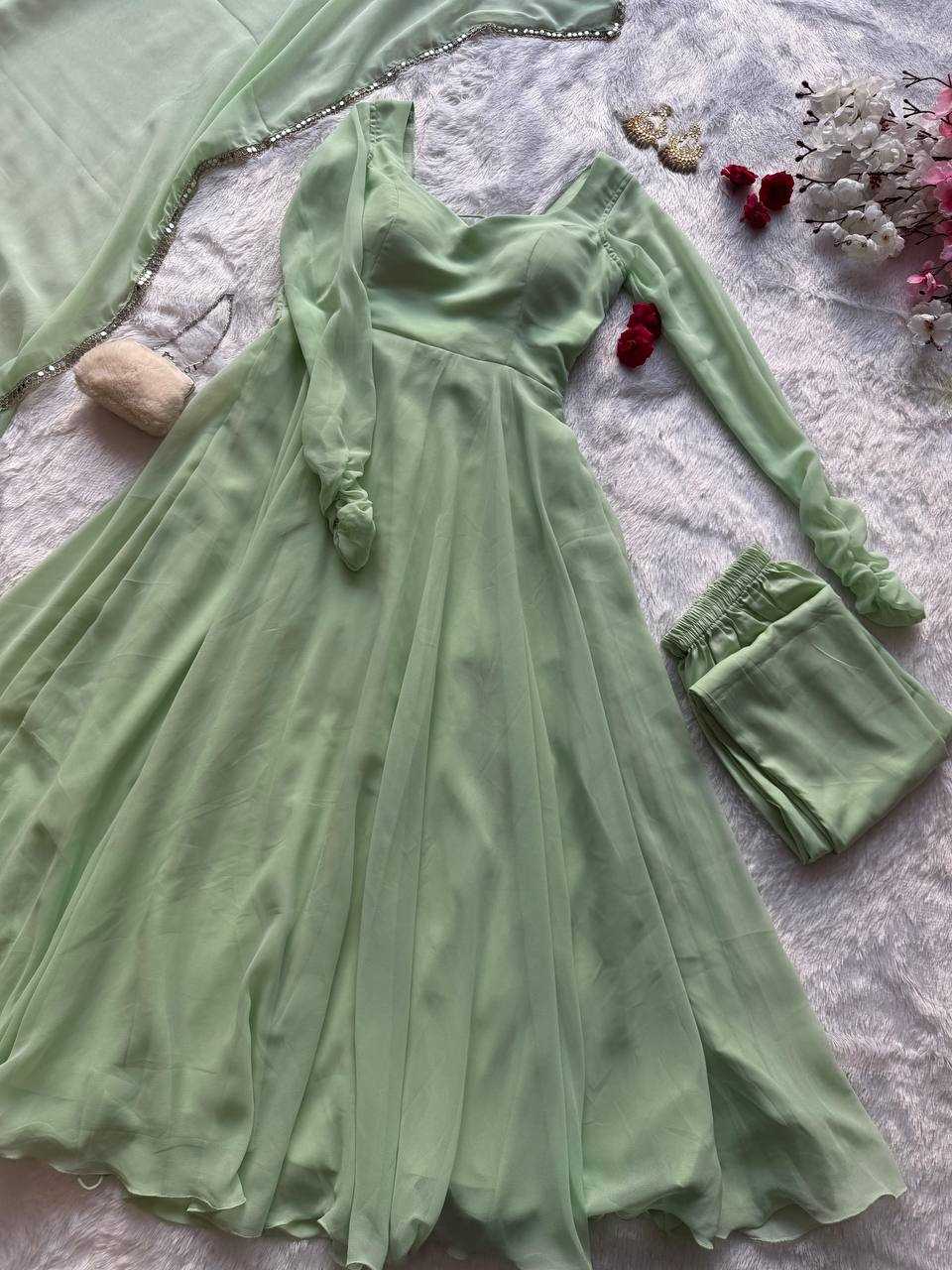 Georgette Embroidered Anarkali Suit UNV-ST-026