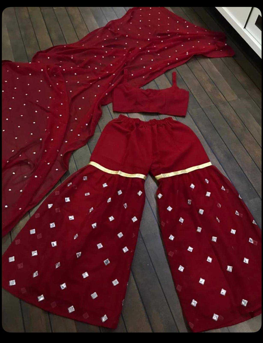 Georgette Zari Sharara Salwar Suit UNV-ST-041