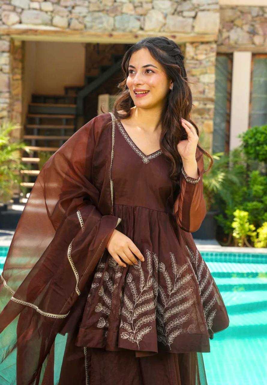 Georgette Embroidered Sharara Salwar Suit UNV-ST-050