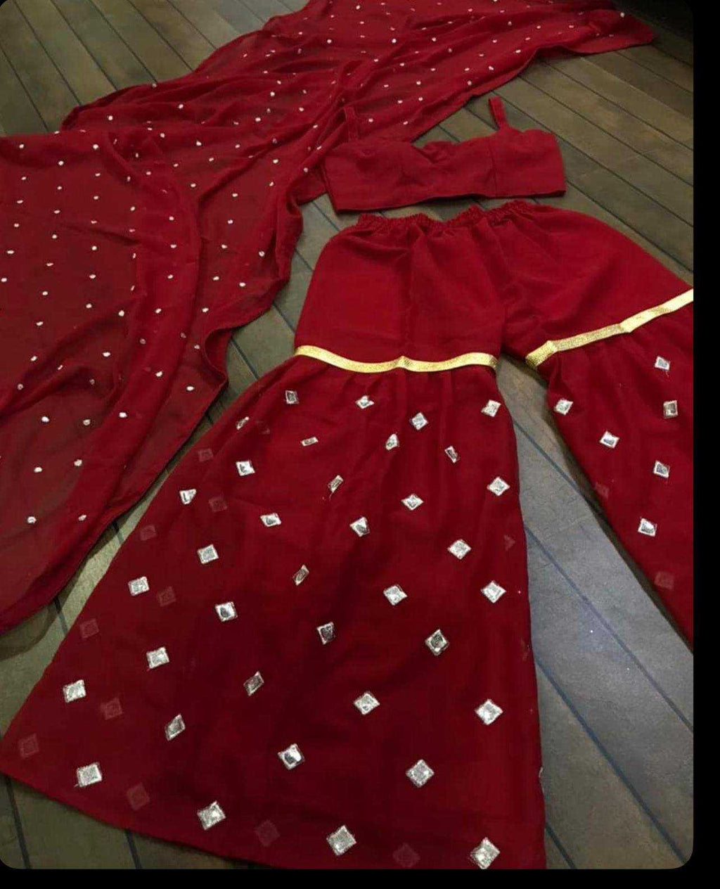 Georgette Zari Sharara Salwar Suit UNV-ST-041