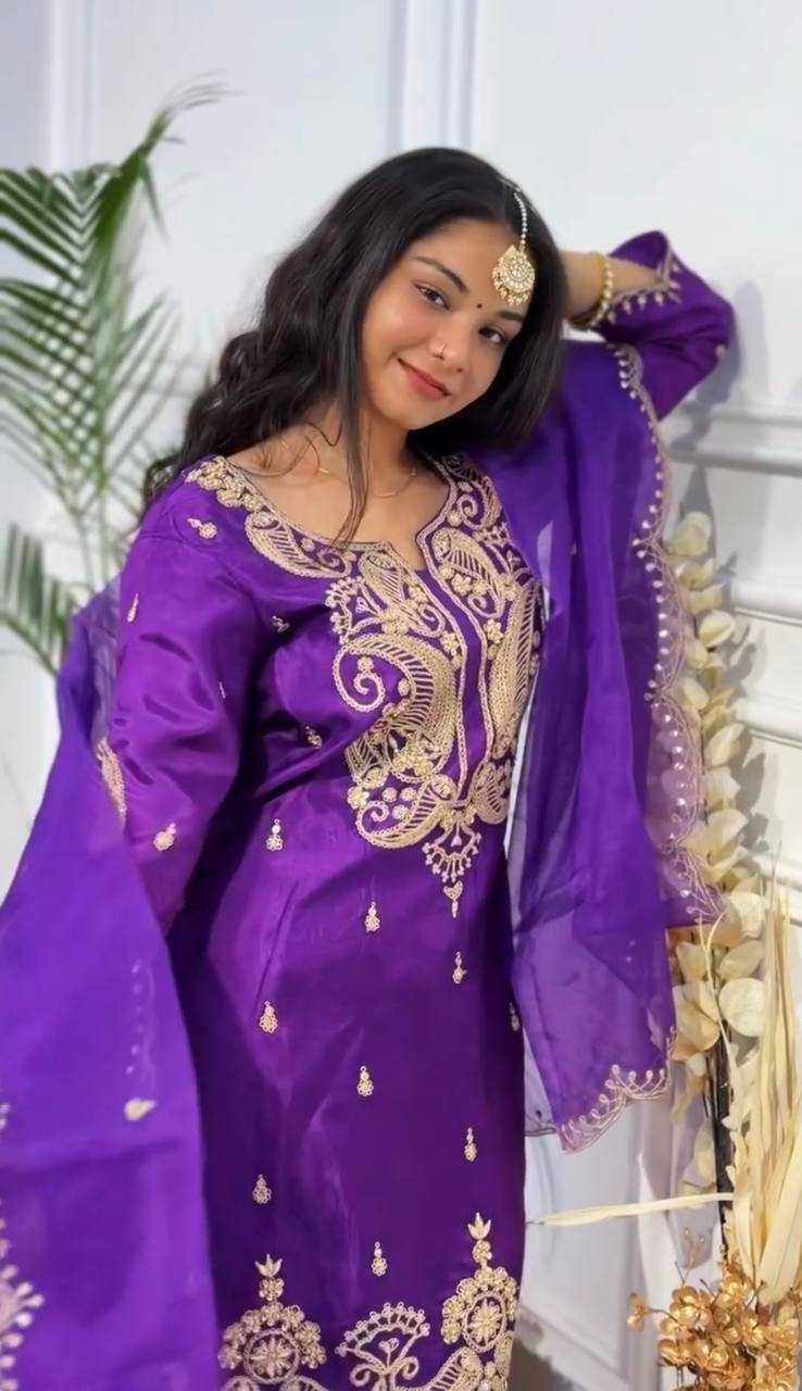 Heavy Chinon Embroidered Sharara Salwar Suit UNV-ST-044