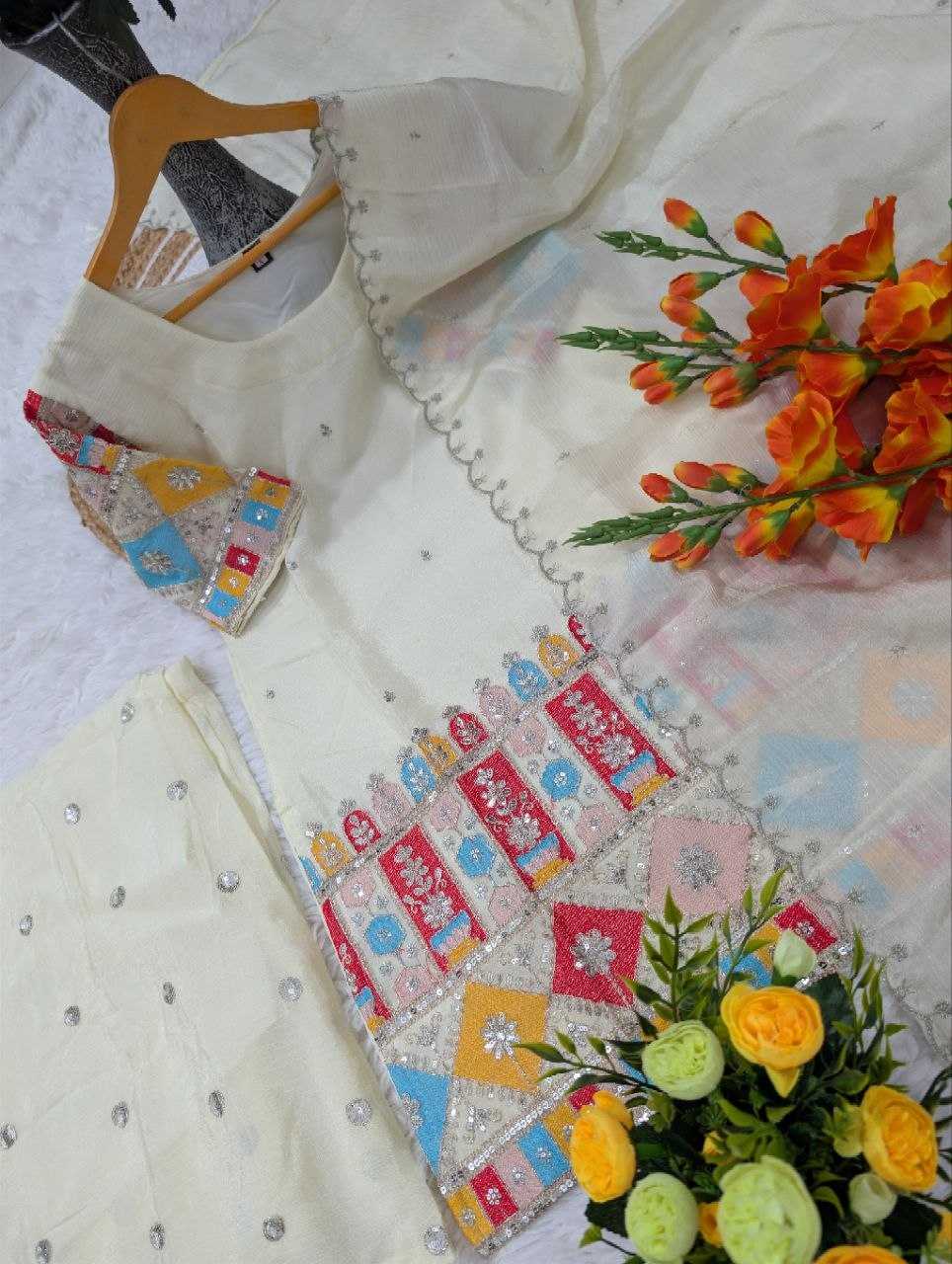Viscose Embroidered Sharara Salwar Suit UNV-ST-010