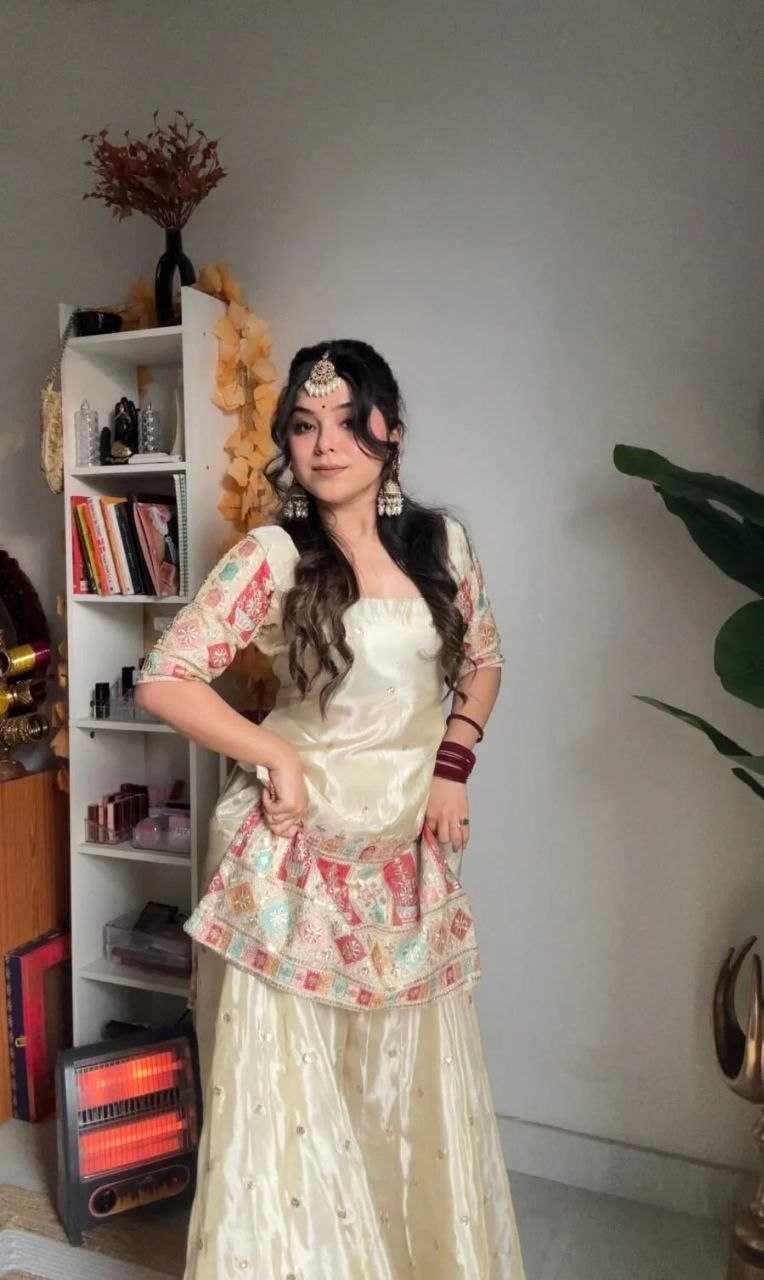 Viscose Embroidered Sharara Salwar Suit UNV-ST-010