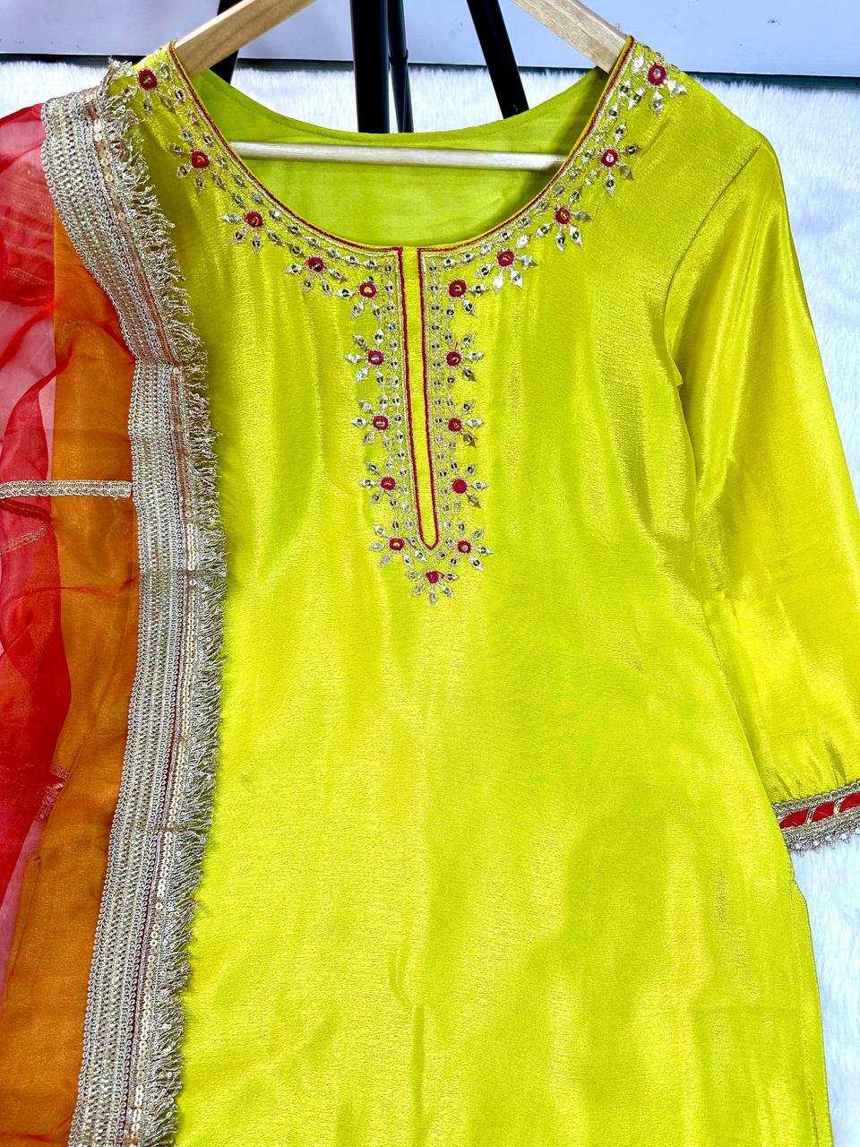 Chinon Embroidered Sharara Salwar Suit UNV-ST-046