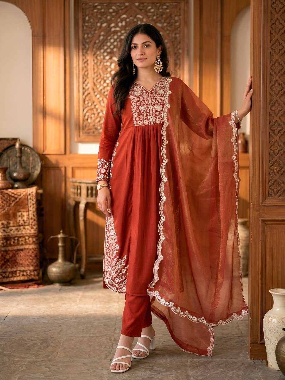 Cotton Embroidered Suit UNV-ST-014