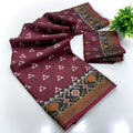 Printed Mulmul Cotton Saree (Maroon) UNV-SR-007