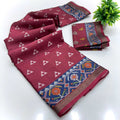 Printed Mulmul Cotton Saree (Red) UNV-SR-007