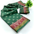 Printed Mulmul Cotton Saree (Green) UNV-SR-007