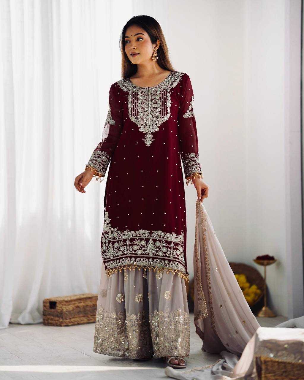 Faux Georgette Suit