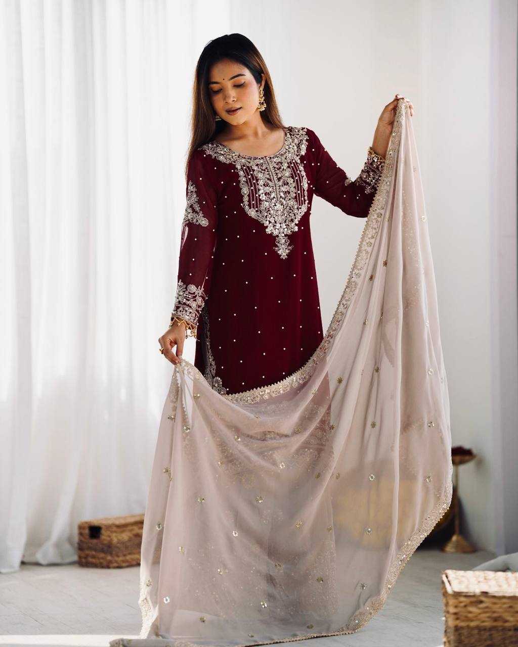 Faux Georgette Suit