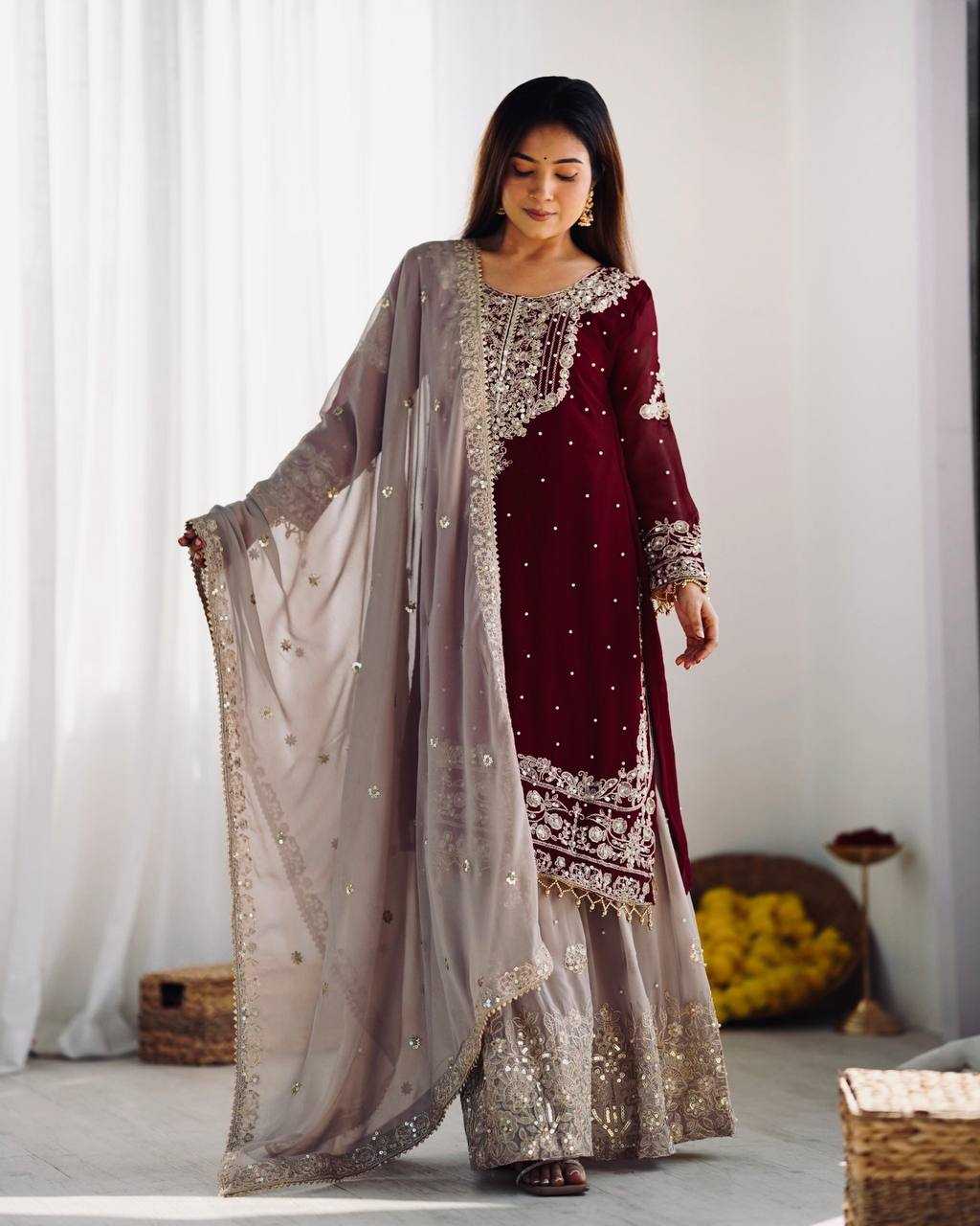 Faux Georgette Suit